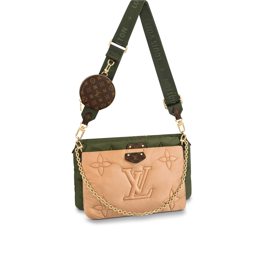 Louis Vuitton MAXI MULTI POCHETTE ACCESSOIRES Shoudler Bag M58977 Khaki Green / Beige